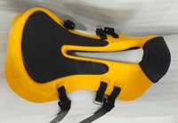BLUHORSE BH-996 Selle d'endurance en cuir PU avec arceau en fibre Golden Saddle, quincaillerie nickelée, 18 pouces, durable, légère et personnalisable
