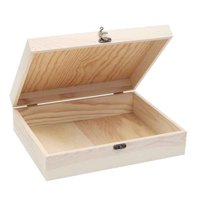 Best Nautical Style Wooden Pine <b>Jewelry</b> Storage <b>Box</b> 12\" X 9\" X 3.35\" <b>Hinged</b> Lid Home Decorative Item Crafts Storage - Product Image 6