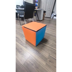 Hot Sale Modern Colorful Square Fabric <b>Pouf</b> Ottoman Foam Filled for Kids Wholesale - Product Image 5