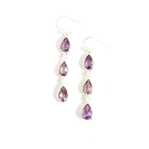 Boucles d'oreilles pendantes tendance en améthyste 4,4 grammes - Product Image 1