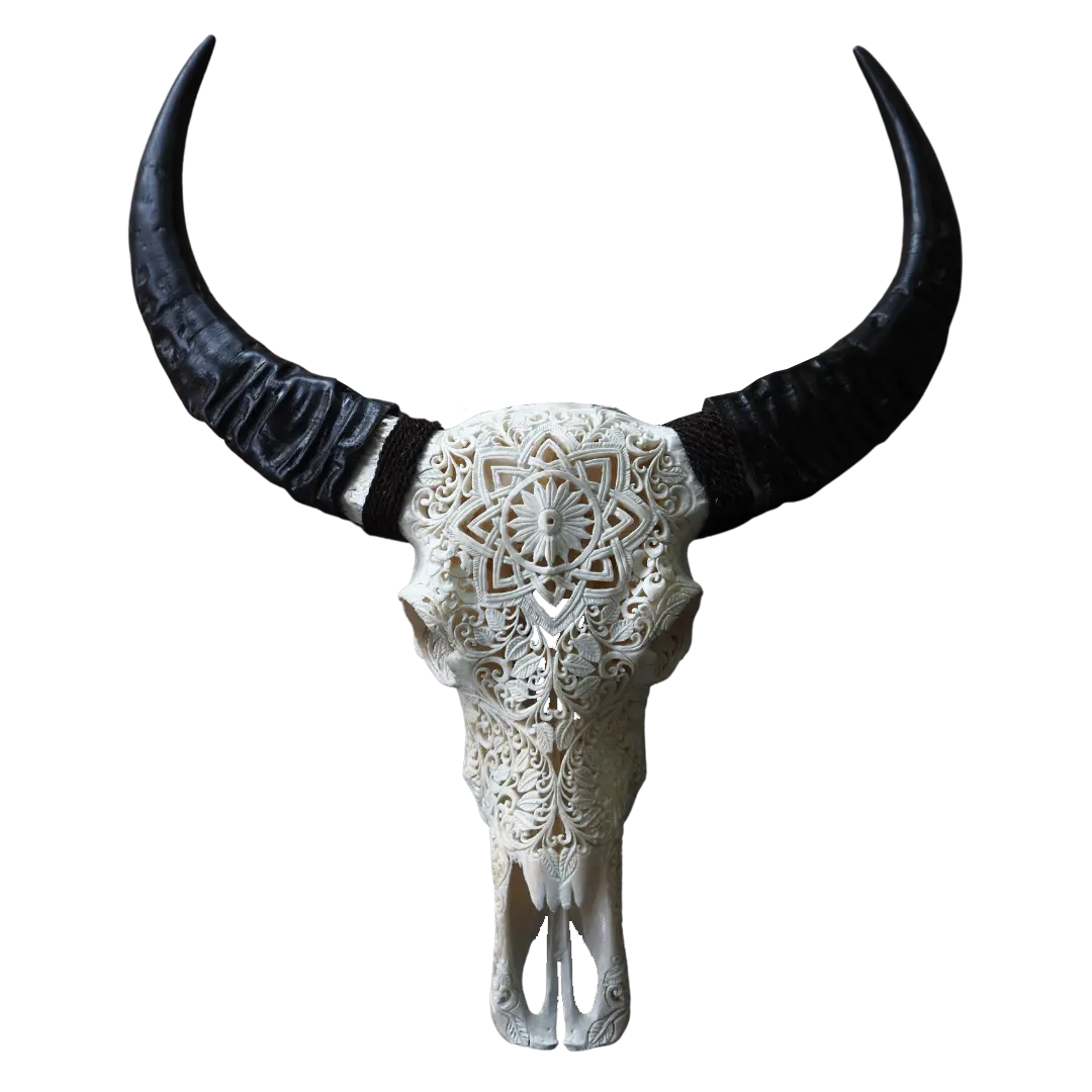 Della miscela di disegno reale della mucca capra ram buffalo originale teschi scolpiti 100% in fatti a mano da mestiere speciale artigiani Bali
