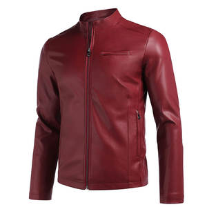 Veste à capuche en cuir véritable de couleur unie vintage à col montant enduit en gros personnalisée pour hommes - Product Image 2