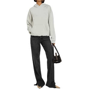 Sudadera con Capucha Extra Grande para Mujer, Estilo Vintage, con Dobladillo Deshilachado, Forro de Felpa de Algodón, Insignia, Ropa OEM, Venta al Por Mayor - Product Image 1
