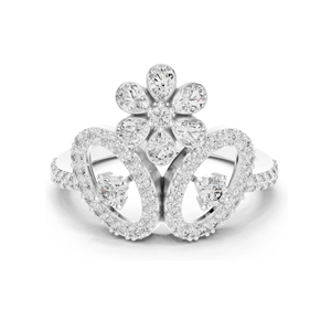 Bague Fleur en Diamant de Laboratoire 0,547 CT pour Femme, Clarté VVS-VS EF, Or 18KT, 14KT, 10KT et Argent 925, Or Rose, Or Jaune, Or Blanc - Product Image 2