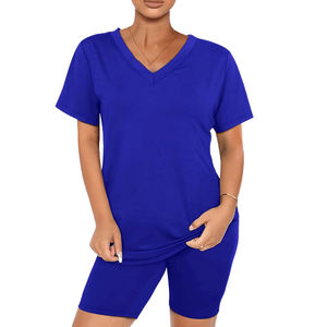Conjunto de chándal corto para mujer, ropa de calle de manga corta, camisas y pantalones cortos personalizados para hombre, 2024 - Product Image 1
