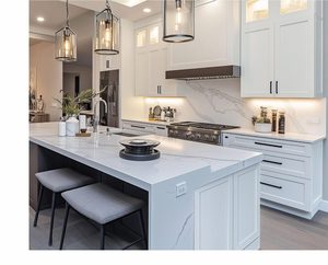 Gabinetes de Cocina RTA Personalizados, Juego de Gabinetes Slim Shaker en Roble Blanco, Diseño de Cocina Moderna Completa para Remodelación del Hogar - Product Image 1