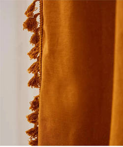 New Arrival Custom Made Modern Solid Tassel Valance <b>Rod</b> Pocket Window Curtain Cotton Drapes Full Light Shading Eco-Friendly - Product Image 3