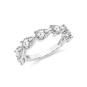 Joyería de lujo personalizada 18K oro blanco real forma de pera corte punta ajuste laboratorio cultivado anillo de diamante para mujeres con certificado IGI - Product Image 3