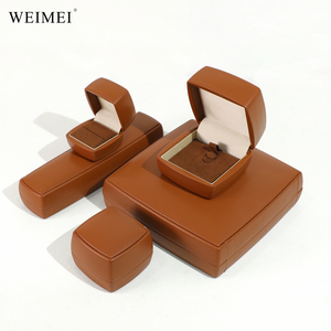 Caja de Regalo de Joyería WEIMEI de Alta Gama, Caja de Almacenamiento para Colgantes y Joyas de Cuero Marrón - Product Image 4