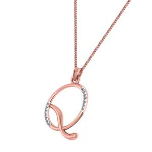 Colgante y Dije de Diamantes de Lujo, Diseño de Letra 'Q' en Oro de 18 Quilates, Elegante Accesorio para Collar - Product Image 5