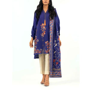 ชุด2023 3ชิ้นสำหรับผู้หญิงชุดปาร์ตี้ผ้าฝ้ายแนวปากีสถานชาลวาร์คอตตอน - Product Image 1