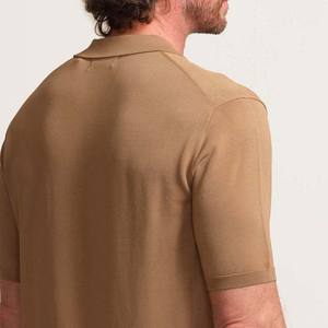 Venta caliente ropa de verano personalizada para hombres cuarto de cremallera Polo Camiseta de manga corta patrón sólido tela de algodón polos para hombres - Product Image 5