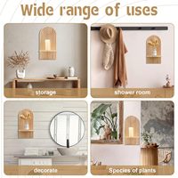 2 Stück Boho Holz Sonne Regenbogen Wandre gale Böhmische Kerzenhalter Hängendes Regal Wand halterung Bücherregal für Wohnzimmer