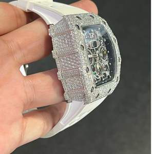 Montre Moissanite de luxe abordable | VVS Squelette glacé | Vente en gros Diamond Tester Pass Iced Out Watch - Product Image 5