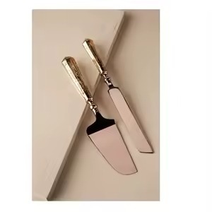 Ensemble de serveur de gâteau en métal couteau à dessert élégant outil de vaisselle de cuisine de réception de mariage - Product Image 2