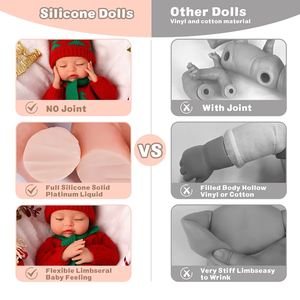 <span class=keywords><strong>Poupée</strong></span> Bébé Reborn en Silicone Corps Entier de 12 Pouces, Modèle Fille, Jouet Miniature Doux, Thème Noël <span class=keywords><strong>Nancy</strong></span> de Babeside - Product Image 5