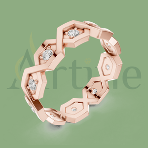 Bague de nom de couronne personnalisée 10K pour elle - Product Image 1