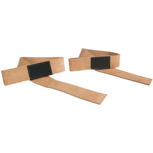 Leather Bodybuilding <b>Wrist</b> Strap Deadlift Training Lifting Straps <b>Gym</b> Fitness Weightlifting Wristband Barbell Grip <b>Support</b> - Product Image 1