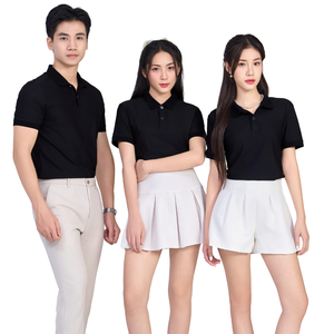 Polo duradero para hombre resistente a las arrugas 87% poliéster 13% Spandex tela suave al tacto disponible para bordado personalizado gratis - Product Image 1