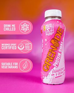 Gre-nade High <b>Protein</b> Shake, 8 x 330 ml - Strawberries and Cream - Product Image 6