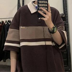 À la mode hommes polo chemises à manches courtes hommes et femmes été lâche amoureux américains personnalité décontractée chemise coton - Product Image 6