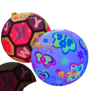 Nuevo producto, PVC deportivo de juguete, cadena luminosa, Bola de raqueta, Fútbol intermitente con luz LED, juguete elástico inflable para Fitness - Product Image 1