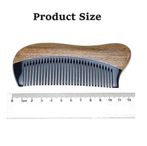 Cuerno natural y peine de madera con mango de cuerno Uso en el hogar Peines de madera - Product Image 3