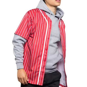 Sublimation T-shirt pour homme Tissu tricoté Baseball Jersey Stripe Design Sérigraphie Modèle imprimé T-shirt pour homme - Product Image 2