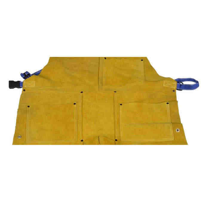 Fine Quality Cow Split Leather Full Length Welding Apron With 6" Pocket Easy Adjustable For Work Work Apron