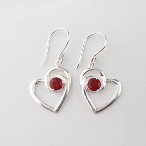 <b>Pink</b> Rubellite Sterling Silver Heart Stud Earrings 925 Handmade Gold Plated Gemstone Jewelry for Women Party Elegant Gift - Product Image 5