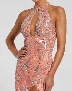 Luxueux Vintage perles de cristal licou décolleté asymétrique Silhouette parole longueur perlée robe de bal pour les femmes soirée - Product Image 3