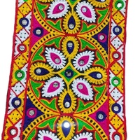 Bordure en dentelle douce brodée de paillettes miroir avec fils de couleur personnalisés, 75 mm, en tissu Dhupian, pour vestes et robes de mariée indiennes et pakistanaises - Offres