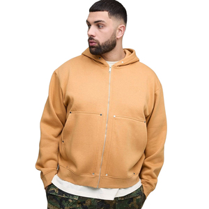 เสื้อฮู้ดผู้ชายแขนยาวสีพื้นลำลอง ผ้าฝ้าย 100% เสื้อกันหนาวปักลาย 3 มิติ - Product Image 1