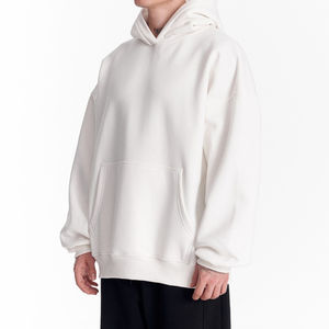 Custom Logo High Quality <b>Thick</b> Basics 100% Cotton <b>Fleece</b> Drop Shoulders Oversized Pullover Hoodies <b>Men</b> Winter Eco-Friendly - Product Image 4