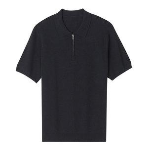 Vente chaude à la mode tenue hommes quart Zip Polo t-shirt meilleur prix en ligne respirant hommes quart Zip Polo t-shirt - Product Image 6