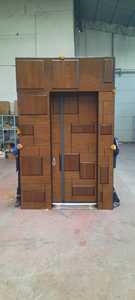 Porte en acier et bois ABSDOOR NOYER personnalisable, ultra sécurisée, élégante, isolante thermique et acoustique, placage naturel, intérieur appartement villa - Product Image 3