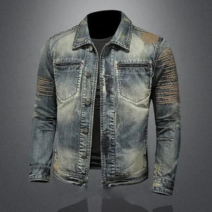 Veste en jean personnalisée avec impression basique pour hommes Veste en jean de cow-boy de couleur unie décontractée pour hommes Veste en jean de printemps pour hommes 2025 Service OEM - Product Image 4