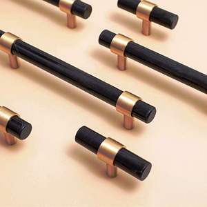 Perillas de mármol más vendidas para el hogar de lujo de estilo NEGRO con tamaño de forma de color personalizado Hecho EN LA India Artículo - Product Image 1