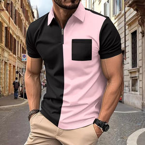 Polos de solapa de empalme para hombre de gran venta 2025, nuevo fabricante de camisetas informales con cremallera de talla grande para hombre en ZOHAN CREATIONS - Product Image 2