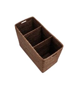 กล่องเก็บของหวายสีน้ำตาลเข้มพร้อมกล่องใส่ของทำมือหลายชิ้นเป็นมิตรกับสิ่งแวดล้อมของตกแต่งบ้านและบ้านจากเวียดนาม - Product Image 2