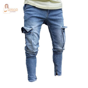 กางเกงยีนส์เดนิมทรงปกติ สไตล์ใหม่ทันสมัย ปักโลโก้ตามสั่ง ลายเรียบ สไตล์ฮิปฮอป ผ้าฝ้าย 100% สำหรับผู้ชาย - Product Image 1