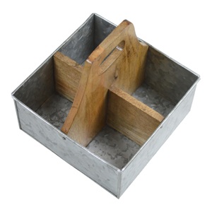 Nouveau design décoratif de jardin en métal galvanisé et en bois Caddy Storage Bin Garden Organizer Multipurpose - Product Image 1