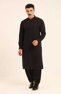 Vêtements islamiques pour hommes pakistanais et indiens, dernière conception, kurta noir pour hommes, salwar kameez, robe à manches longues à séchage rapide pour adultes - Product Image 2