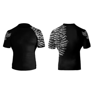 Camiseta de manga corta completamente sublimada de alta calidad sostenible para hombre, Rash Guard, surf, buceo, Rashguard, traje de gimnasio, camiseta de Fitness - Product Image 1