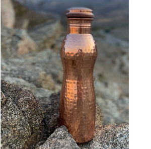 Bouteille et carafe en cuivre solide de pureté 100% pour la maison et le bureau bouteille d'eau finie martelée à des prix bon marché de l'Inde - Product Image 6