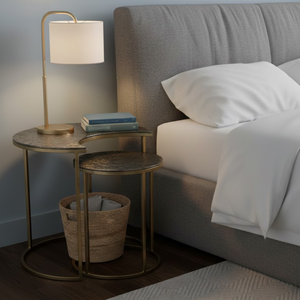 Ensemble de tables d'appoint gigognes multifonctionnelles de luxe en fer et aluminium pour salon, chambre, canapé, café, hôtel – Vente en gros pour acheteurs professionnels - Product Image 5