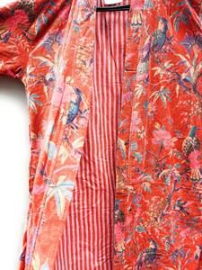 Kimono de tela de terciopelo Floral bata de terciopelo de algodón bata de invierno chaqueta de terciopelo hermosa chaqueta de Kimono Floral de invierno - Product Image 3