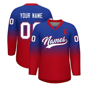 Jersey de hockey transpirable Nombre del equipo de alta calidad 100% Uniformes de hockey de poliéster Nuevo diseño Jerseys de hockey personalizados - Product Image 1