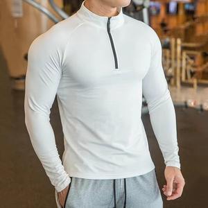 Hot Sale High Quality Men's Quarter <b>Zip</b> Long Sleeve T-<b>Shirts</b> Fitness Gym Wear Casual Sporty Muscle Knitted Plus Size Winter - Product Image 4