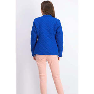 Giacca in Pelle Trapuntata da Donna Charter Club con Colletto alla Coreana, Logo Personalizzabile, Blu Uniforme, Taglia XX-Large per la Stagione Autunnale - Product Image 2